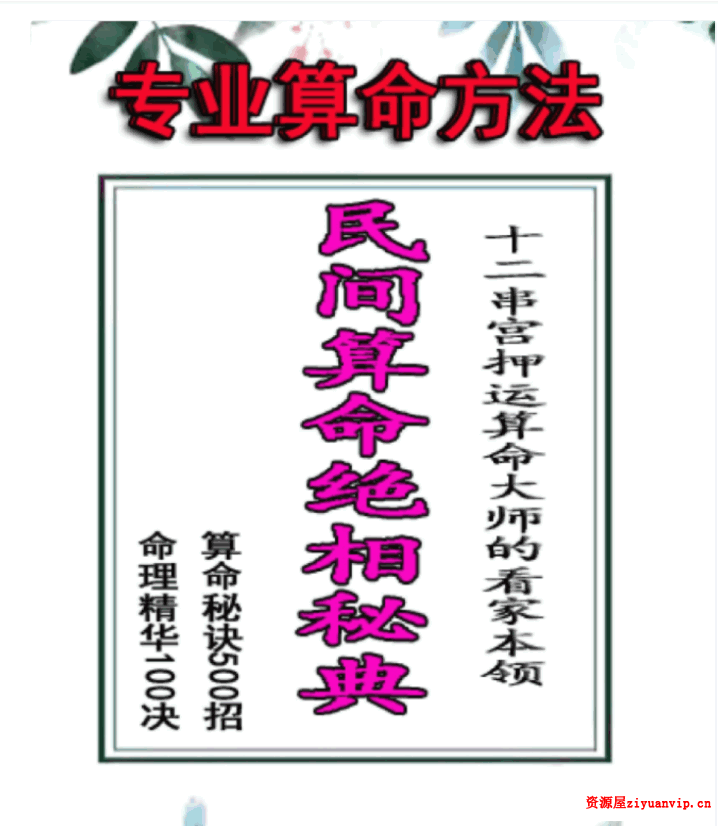 侯俊本 民间算命绝招秘典 算命秘诀500招 命理精华100决pdf 513页 11.png